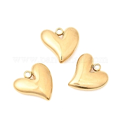 Anhänger aus 304 Edelstahl, Herz, golden, 14x14x4.5 mm, Bohrung: 1.6 mm