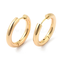 Aretes tipo argolla de acero inoxidable, real 18k chapado en oro, 24.5mm