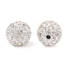 Perline strass polimero argilla, grado a, pavimenta sfera rotonda della discoteca perline, cirstallo, PP12 (1.8~1.9mm), 10mm, Foro: 1.5 mm