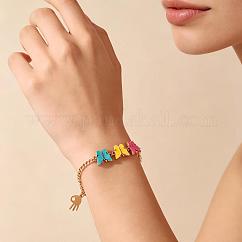 Armbänder aus Kunststoff-Schmetterlingsgliedern aus Zinklegierung für Damen, golden, Farbig, 8.27 Zoll (21 cm)