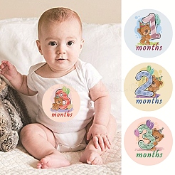 1~12 Monate Zahlenthemen Baby Meilensteinaufkleber&nbsp;DIY-H127-B12