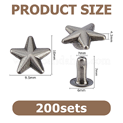 200 sachet de rivets décoratifs en alliage de zinc&nbsp;FIND-FH0017-89