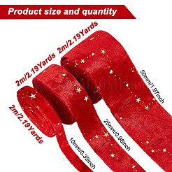 Cintas de franela con estampado de estrellas doradas de doble cara de 6 m y 3 estilos para manualidades de costura&nbsp;OCOR-GO0001-13A
