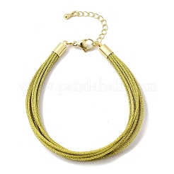 Bracelet en cordon tressé métallique multibrins en polyester pour la fabrication de bracelets&nbsp;BJEW-H642-02G-07