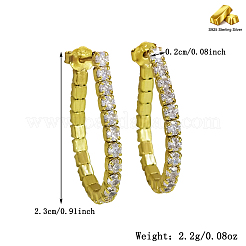Boucles d'oreilles élégantes en argent s925 avec chaîne en diamant et incrustation de zircon&nbsp;QA6317-1