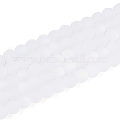 Brins de perles de verre imitation jade givré&nbsp;GLAA-T032-J4mm-MBB01