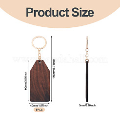 Porte-clés pendentifs en bois de noyer&nbsp;KEYC-TAC0034-06E