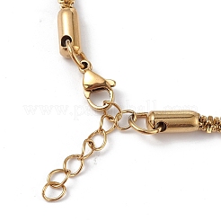 Bracciale a catena con corda ossea in acciaio inossidabile 304 placcato ionico (ip) per donna&nbsp;BJEW-I311-01C-G