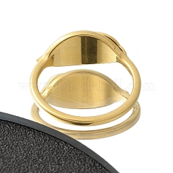 Fingerring aus Edelstahl 304 mit strukturiertem Blatt für Damen&nbsp;RJEW-L126-02B-G