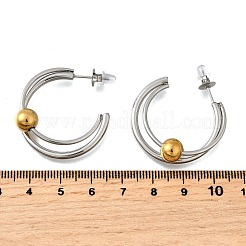 Boucles d'oreilles à tige bicolores en acier inoxydable 304&nbsp;EJEW-S263-02GP