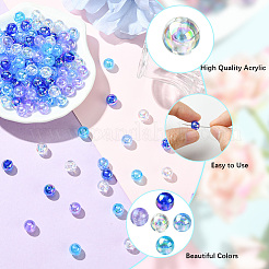 5 couleurs perles acryliques transparentes&nbsp;MACR-PA0001-03B-01