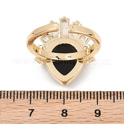 Bagues en laiton et obsidienne naturelle&nbsp;GG-CBACC2B-07G-09