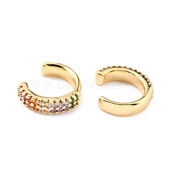 Messing Micro Pave Zirkonia Manschette Ohrringe&nbsp;EJEW-K086-08G