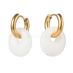 Pendientes de aro hechos a mano de jade blanco natural&nbsp;EJEW-JE04578-05