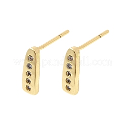 Tropfenförmige Ohrstecker aus Messing mit Mikropflaster und klarem Zirkonia&nbsp;EJEW-H180-26G