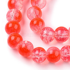 Perles de verre transparentes craquelées à cuire&nbsp;DGLA-T003-01C-12