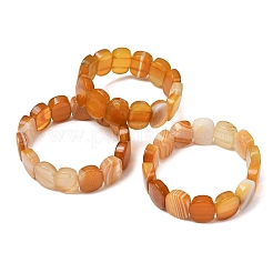 Braccialetti elasticizzati ovali in agata naturale a bande (tinta e riscaldata) per uomo e donna&nbsp;GG-CBA9ACE-A11