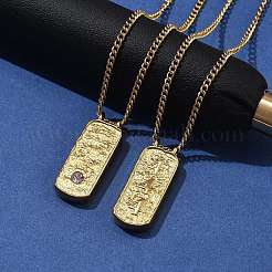 Colliers avec pendentifs rectangulaires en acier inoxydable 304&nbsp;NJEW-D300-01G-04
