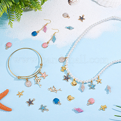 104pcs 13 styles de pendentifs en émail en alliage&nbsp;ENAM-PH0003-24