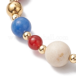 Bracelets extensibles de perles de pierres précieuses mélangées rondes naturelles&nbsp;BJEW-JB11235