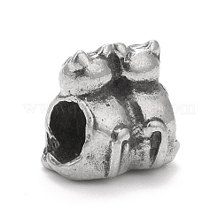 304 Edelstahl-Europäische Perlen&nbsp;STAS-G256-28AS