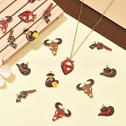 16 pendentif en alliage émaillé style cowboy de l'Ouest (8 styles)&nbsp;ENAM-YW0009-30
