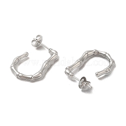 Pendientes de botón de bambú de acero inoxidable 304 que no se deslustran&nbsp;EJEW-Z022-17P