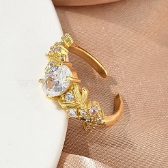 Polsini aperti in ottone con micro pavé di zirconi&nbsp;RJEW-C163-25B-G