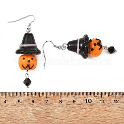 Halloween-Ohrhänger aus handgefertigtem Glas&nbsp;EJEW-TA00834