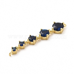 Crémaillère placage laiton pavé zircone cubique connecteur breloques&nbsp;KK-G458-02G-04