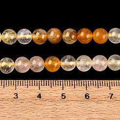 Natürliche gelbe Hämatoid Quarz runde Perlen Stränge&nbsp;G-F266-09-6mm