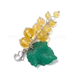 Decoraciones colgantes de citrino sintético de uva&nbsp;HJEW-TA00266-04