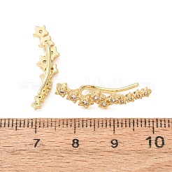 Boucles d'oreilles en laiton micro pavé de zircons cubiques&nbsp;KK-CBAA351-17G-01