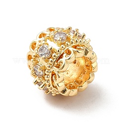 Messing Mikro ebnen Zirkonia European Beads&nbsp;KK-M233-25G