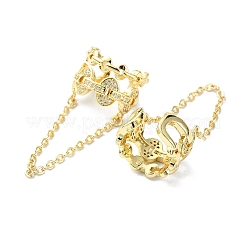 Orecchino a polsino con micro pavé di zirconi cubici placcati in ottone&nbsp;EJEW-C086-17G