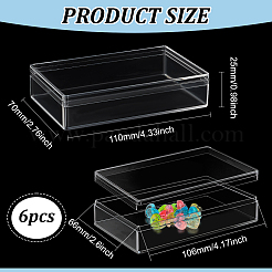 Cajas de almacenamiento acrílicas transparentes rectangulares&nbsp;CON-WH0092-50