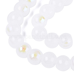 Galvanisierte imitatorische Jade Glasperlen Stränge&nbsp;EGLA-Q132-6MM-01B-01