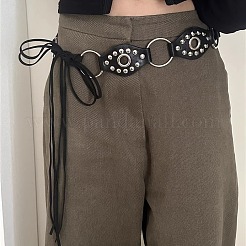 Legierung mit Kunstleder-Augengliederknoten-Krawattenkettengürtel für Damen&nbsp;FS-WG2C858-01