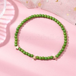 5 bracelet extensible en perles turquoise synthétiques teintées de 5 couleurs pour femmes et hommes&nbsp;BJEW-JB11311
