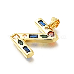 Pendenti in zirconi cubici trasparenti in micro pavè di ottone&nbsp;KK-G521-01G-Z-01