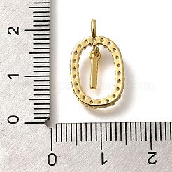Pendentifs avec zircon cubiques à micro-pavés en laiton&nbsp;ZIRC-P123-01G-I01