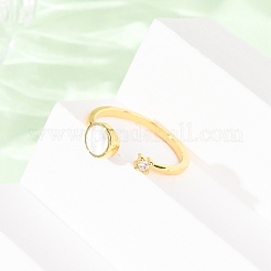 Bagues de manchette en laiton micro pavé de zircone cubique pour femmes&nbsp;RJEW-K309-39E-G