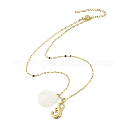 Collares colgantes de acero inoxidable 304 y concha natural de playa de verano para mujer&nbsp;NJEW-P323-01C-G