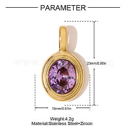 Anhänger aus 304 Edelstahl mit Mikropflaster und Zirkonia&nbsp;STAS-OY007-58G