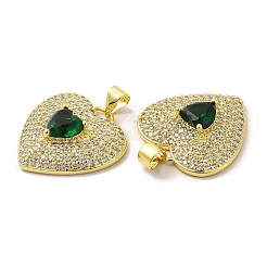 Pendenti in zirconi cubici trasparenti in micro pavè di ottone&nbsp;KK-A180-01G-01