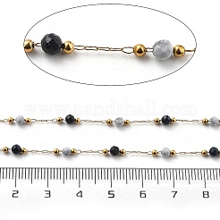 Catene a maglie in sodalite e howlite e perline in acciaio inossidabile 304&nbsp;CHS-K021-01G-02