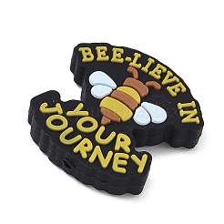 Perles focales en silicone écologique de qualité alimentaire sur le thème des abeilles&nbsp;SIL-L008-02B