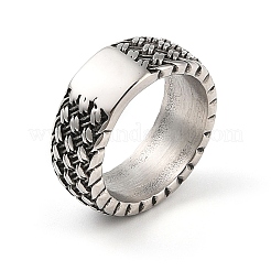 Steampunk-Stil 304 Edelstahl Breitbandringe&nbsp;RJEW-R316-01AS-B