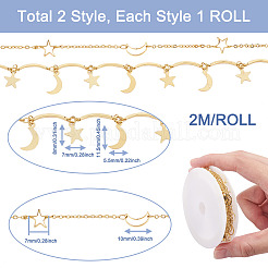2 Stil handgefertigte Messing-Kabelketten & Stangengliederketten&nbsp;CHC-KS0001-01