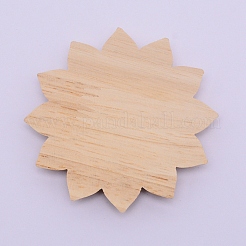 Bois de caoutchouc massif naturel sculpté onlay applique artisanat&nbsp;WOOD-WH0108-78
